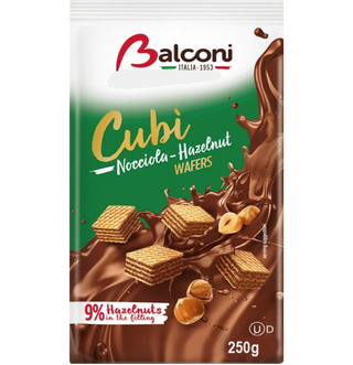 Balconi Cubi Wafers Hazelnut Chocolate Candy