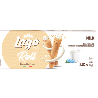 Lago Roll Milk Cream Filled Wafer Chocolate Candy